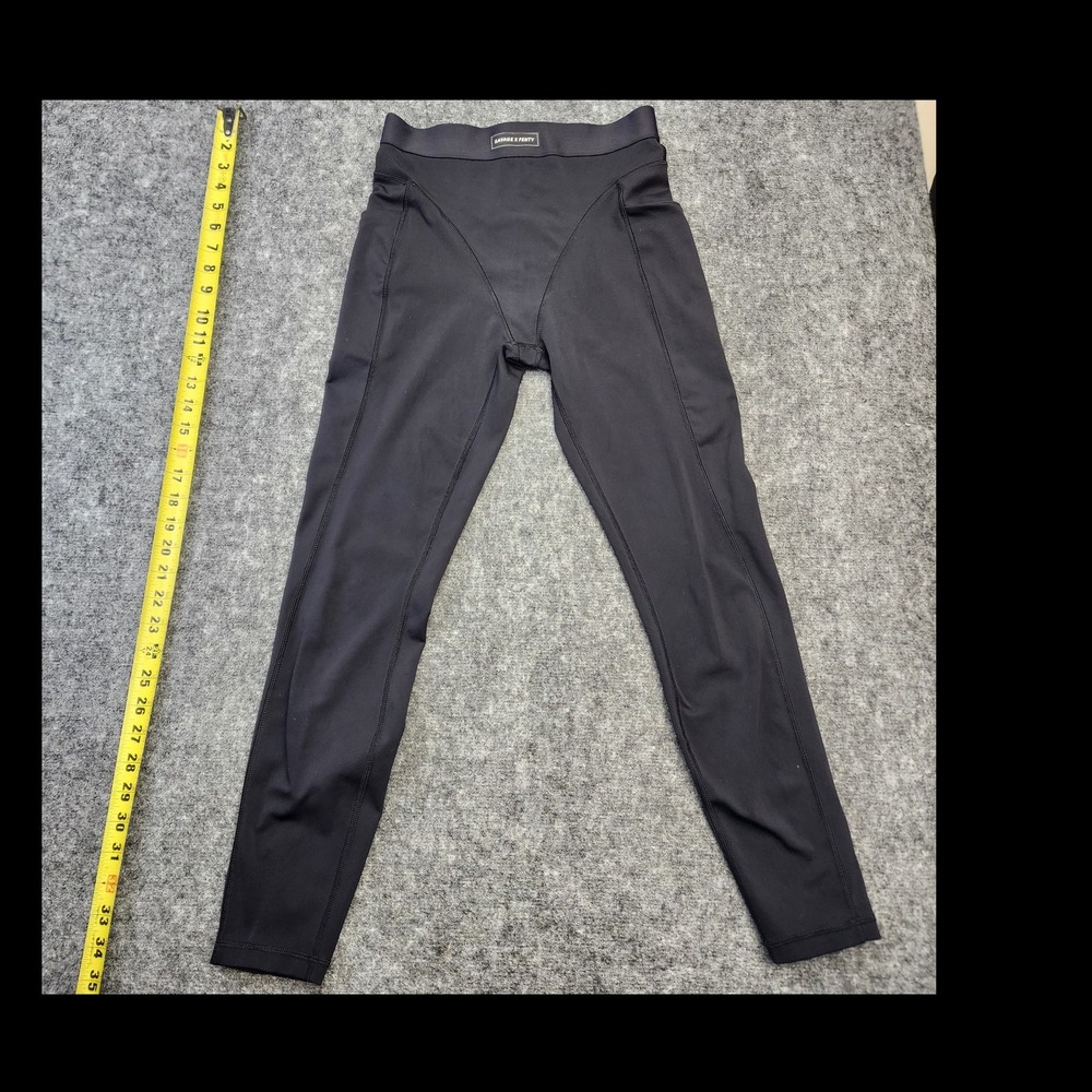 Savage X Fenty Women's Black Ankle Leggings Solid Elastic Waist Size XS Regular